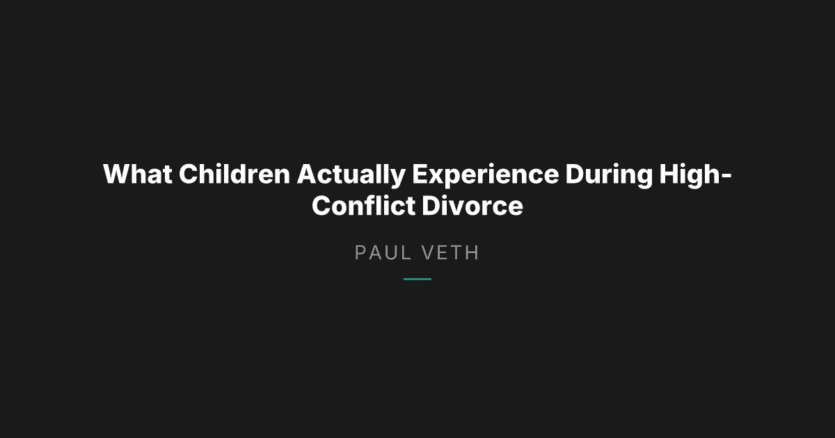 How High-Conflict Divorce Shapes a Child's Inner World